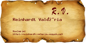Reinhardt Valéria névjegykártya